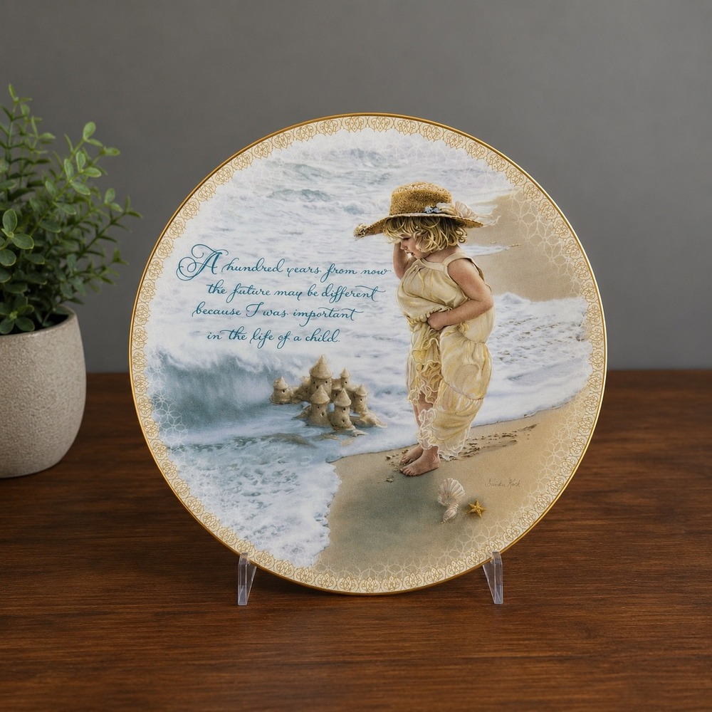 Sandra Kuck Tomorrows Promise Collector Plate Shores of Wonder Reco 2001 Vintage
